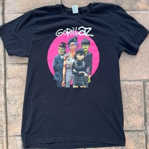 Gorillaz Band Original Classic Logo Tee Black Shirt Unisex Large